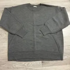 GU オーバーサイズクルーネックセーター　グレー