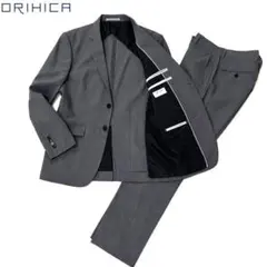 ORIHICA グレー　ストライプ　ビジネススーツ　春夏 薄手　洗える Y5のサムネイル