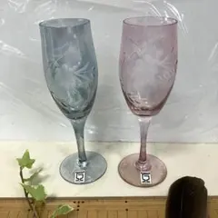 クリスタル ワイン グラス 2個 ブルガリアＢＥＬＯＰＡＬ ハンドカット