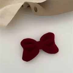 キッズ ヘアクリップ レディース ヘアアクセ レッド 赤リボン