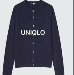 UNIQLO ユニクロ カシミヤ クルーネックカーディガン ネイビー Ｌ 長袖