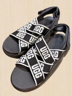 UGG LA Cloud Sandal ロゴサンダル 24.5 黒　美品のサムネイル