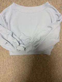 オフショルダー スウェット トップス 水色 ブルー Fサイズ