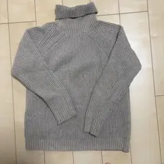 Ciaopanic チャオパニック リブ編み タートルネックニット グレー