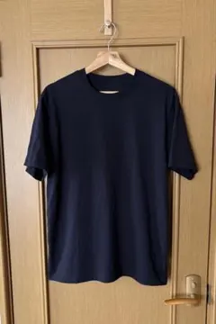 無印良品　天竺編みクルーネックTシャツ ネイビー　Lのサムネイル
