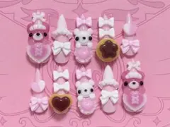 【現品】ネイルチップ 地雷系 量産型 平成女児 ゴテゴテネイル