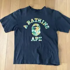 A BATHING APE Tシャツ カモフラロゴ ブラック Sのサムネイル