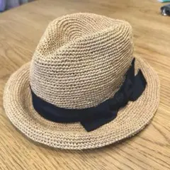 お値下げ中！新品未使用CA4LA リボン麦わら帽子 メロディーフラッグ お値下げ中！新品未使用CA4LA リボン麦わら帽子 メロディー