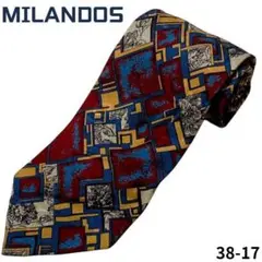 MILANDOS ネクタイ　総柄　レッド　アート　おしゃれ　二次会　パーティー