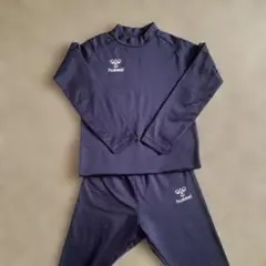 hummelヒュンメル 裏起毛 インナー上下セット 150cm ネイビー