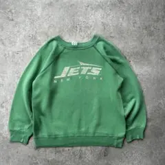 80s チャンピオン スウェット USA製 フェードグリーン NFL ジェッツ