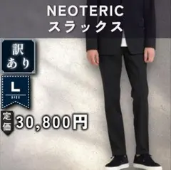 【訳あり：Theory】多機能ナイロン スラックス「L：ブラック」