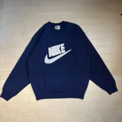 90s NIKE ネイビー トレーナー usa製 スウォッシュ レア 短丈