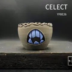 YF11H26 CELECTオリジナル 不動明王 鉢 白歯 炭化焼成 黒土 豆鉢