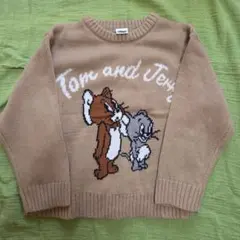 試着のみほぼ新品　トムとジェリー セーター 130cm ベージュ
