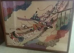【美品】特上 友禅紙 額装 王朝絵巻 平安絵巻 和紙アート 和風インテリア 額縁 美品】特上 友禅紙 額装 王朝絵巻 平安絵巻 和紙アート 和風インテリア