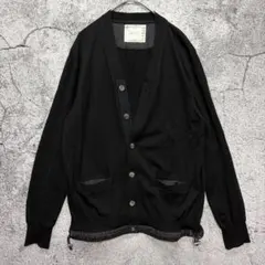 sacai カシミヤ 異素材切替カーディガン 裾ドローコード グレー - メルカリ