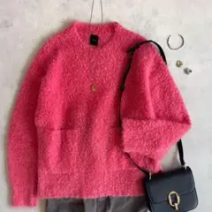 美品▲定価2.4万 スピック＆スパン リングヤーンクルーネックプルオーバー