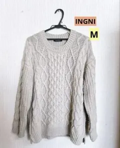 ニットセーターレディースM ケーブル編みニットレディースM イングニットセーター