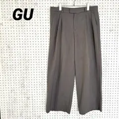 GU ローウエストバギーパンツ グレージュ（XXL）ポリエステル リラックス感