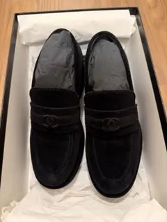 CHANEL シャネル ココマーク スエード ローファー ブラックのサムネイル