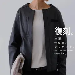 ノーカラーレザージャケット