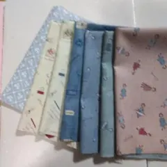 線プリント　はぎれ　アメリカンカントリー他７枚