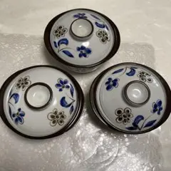 蓋付き煮物椀 3個セット 花柄