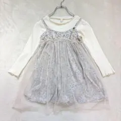 nn199 アプレレクール キッズ110 ドッキング フラワーチュールワンピース