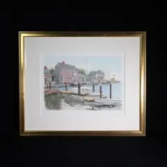 ☆織田義郎☆　銅版画+手彩 　246/500 ゴールドフレーム ☆織田義郎☆ 銅版画+手彩 246/500 ゴールドフレーム - メルカリ