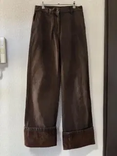 dries van noten 26AW ベロアロールアップデニム　ブラウンのサムネイル
