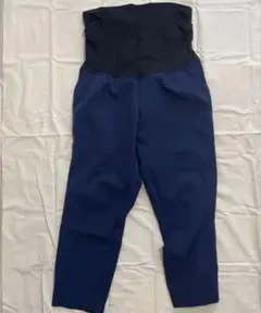 ネイビー ハイウエスト マタニティパンツ　L