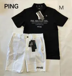 専用‼︎ PING メンズ ポロシャツ ハーフパンツ セット 未使用タグ付 M