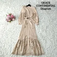 【未使用級♡近年モデル】グレースコンチネンタル　刺繍ニットワンピース　F　ピンク