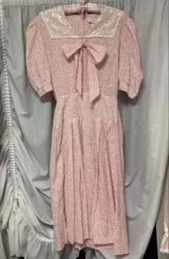 vintage USA製 セーラーワンピース セーラー襟 ピンクのサムネイル