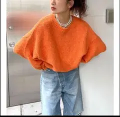 Ungrid アングリッド カラーモヘア混ルーズニット オレンジ