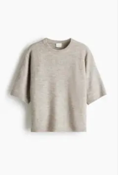 【新品タグ付き】H&MニットTシャツ ベージュラメンジのサムネイル