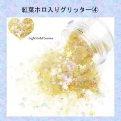 F-ラブリー ラメ ホロ ミックスグリッター　light gold leaves