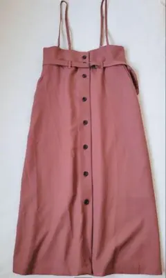 サスペンダー付きロングスカート