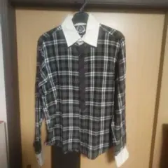 学生風チェック柄 長袖シャツ