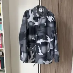 adidas グレー カモフラージュ ナイロンジャケット