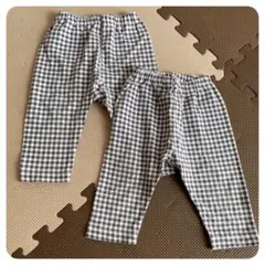 ネイビーチェック柄パンツ 90cm