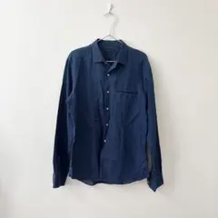 CORNELIANI ID コットンリネン長袖シャツ　ブルー系　L XLのサムネイル
