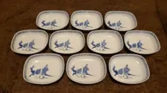 古伊万里　伊万里　染付　江戸期　大名　菓子皿　楕円皿　蔵出し　10客