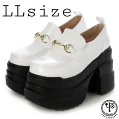 ラスト1◆最安値✨YOSUKE LLサイズ 厚底ビットローファー ホワイト