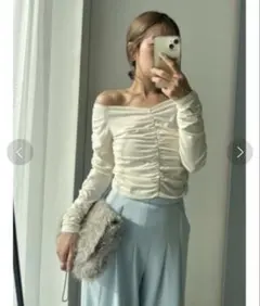 SNIDEL ギャザーオフショルロンT カットソーのサムネイル