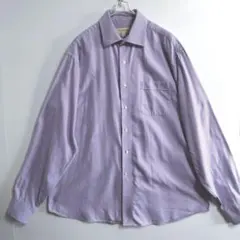 ★1627　TommyBahama　長袖ワイシャツ　L　薄紫　ハウンド　US古着