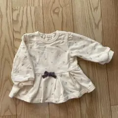 petit main フリル付き長袖トップス 80