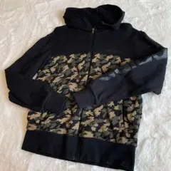 adidas パーカー カモフラ柄 ジップアップ