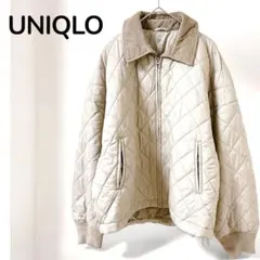 【ユニクロUNIQLO】パフテックブルゾン　アウター　ドロスト付き　ベージュ　M